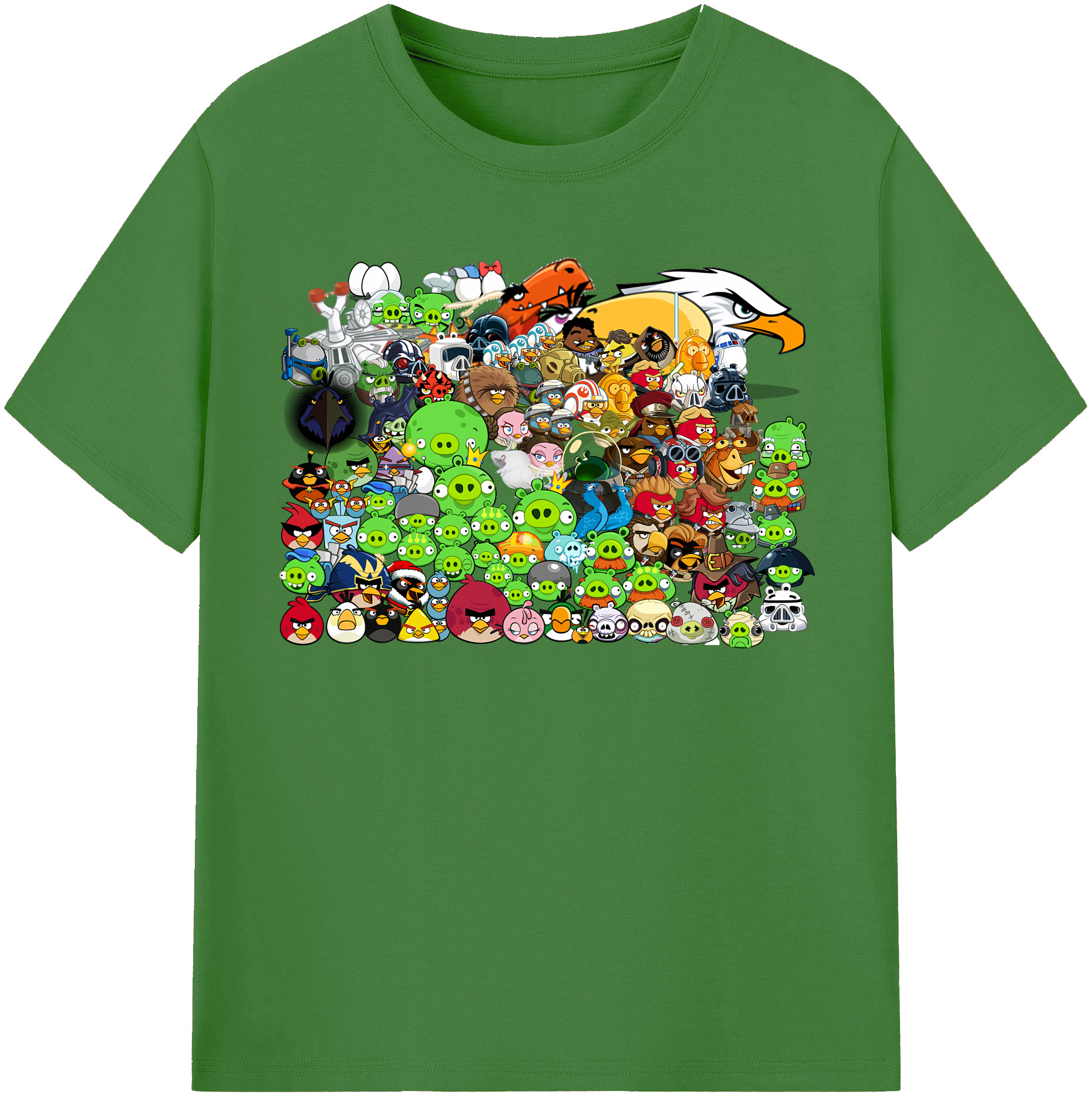 （画像用） Angry Birds アングリーバード レディースカジュアルプリントTシャツ（綿100％）